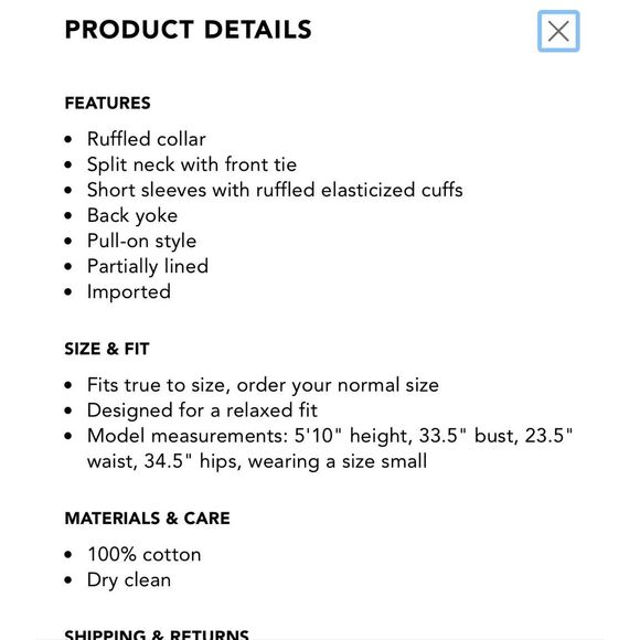 1. State white cotton eyelet puff sleeve blouse small - Picture 11 of 11